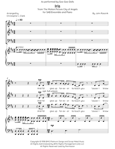 Iris (arr. Christopher L Clark)