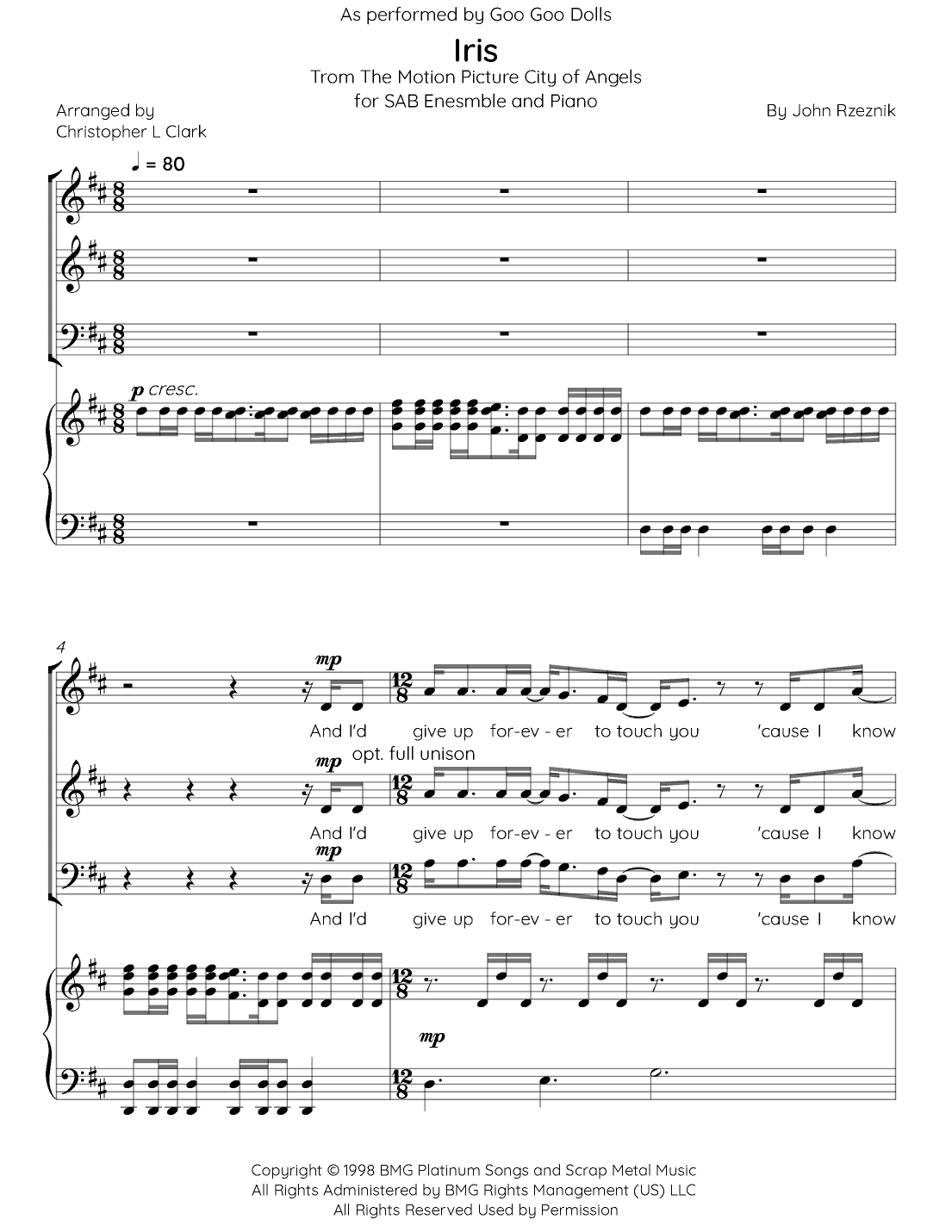 Iris (arr. Christopher L Clark)