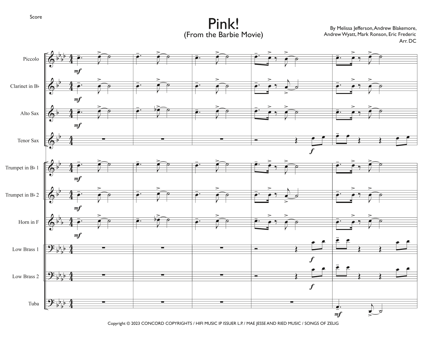 Pink (arr. David Coyner)