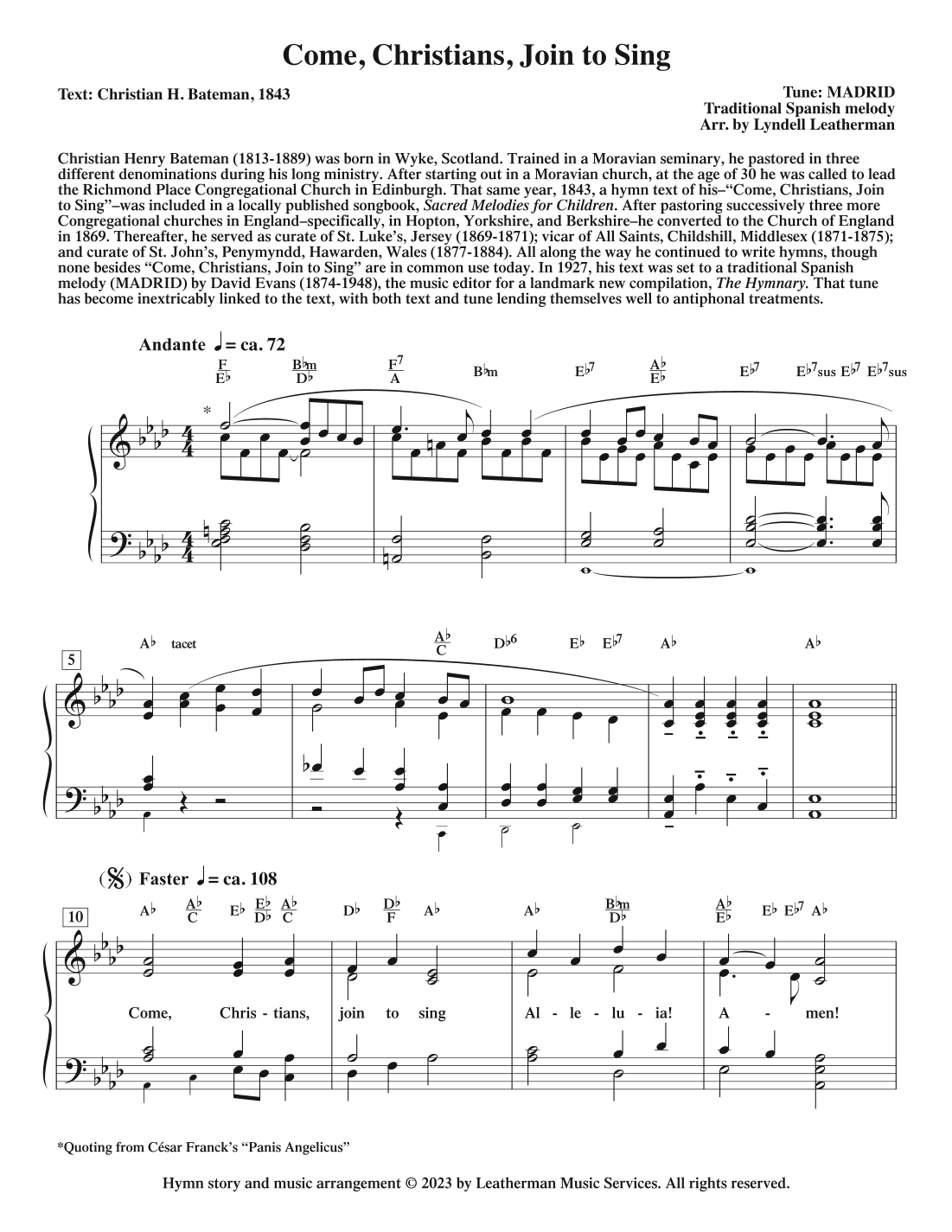 Come, Christians, Join to Sing (arr. Lyndell Leatherman)
