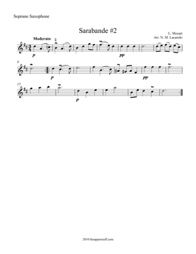 Sarabande #2 (arr. Nick Lacanski)