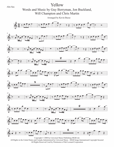Yellow (arr. Kevin Busse)