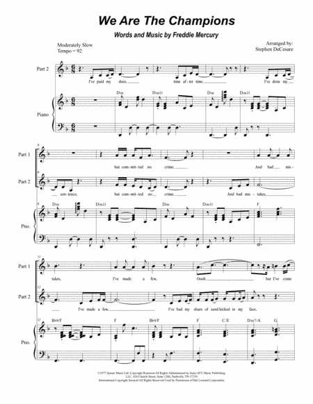 We Are The Champions (arr. Stephen DeCesare)
