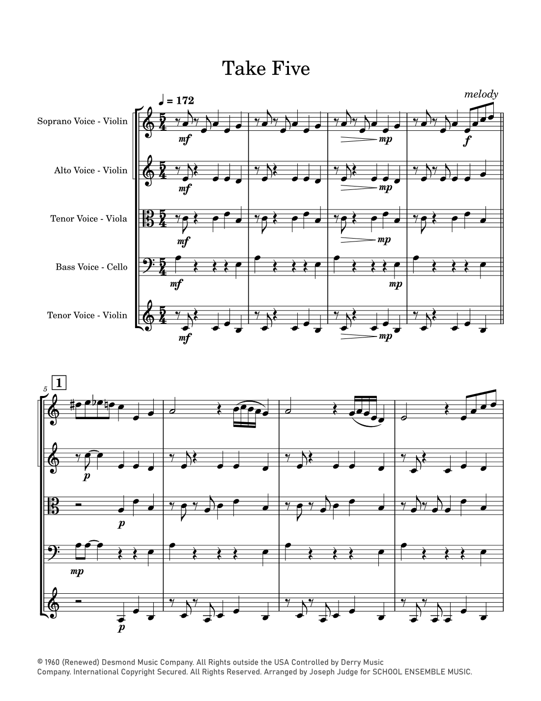 Take Five (arr. Joseph Judge)