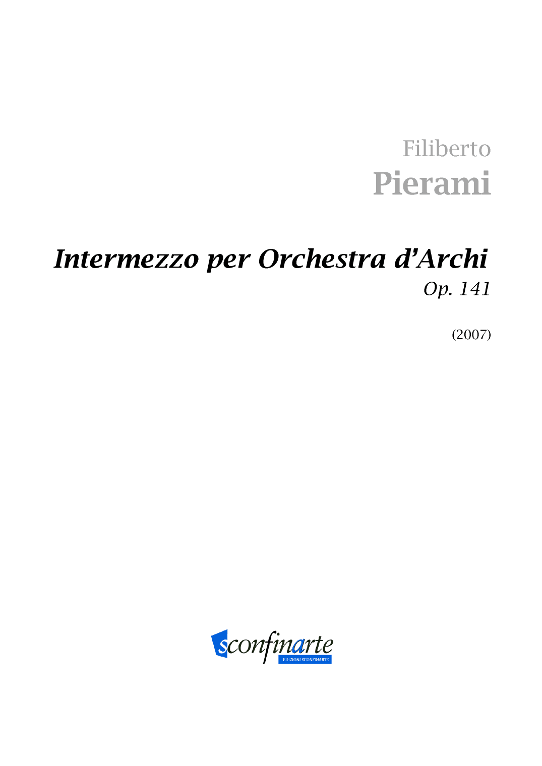 Filiberto Pierami: INTERMEZZO Op.141 (ES-21-095) - Score Only
