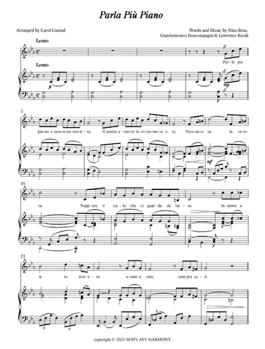 Parla Piu Piano (arr. Carol Conrad)