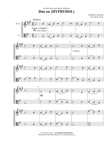 Duo on 'Hyfrydol' (Cl/Va) (arr. Paul S. Jones)