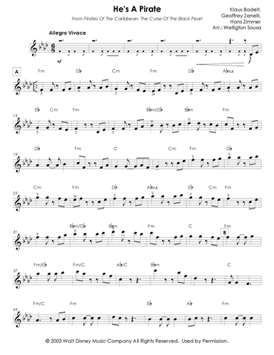 He's A Pirate (arr. Jose Welligton Sousa de Castro)