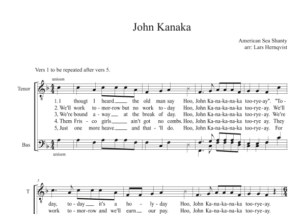 John Kanaka (arr. Lars Hernqvist)
