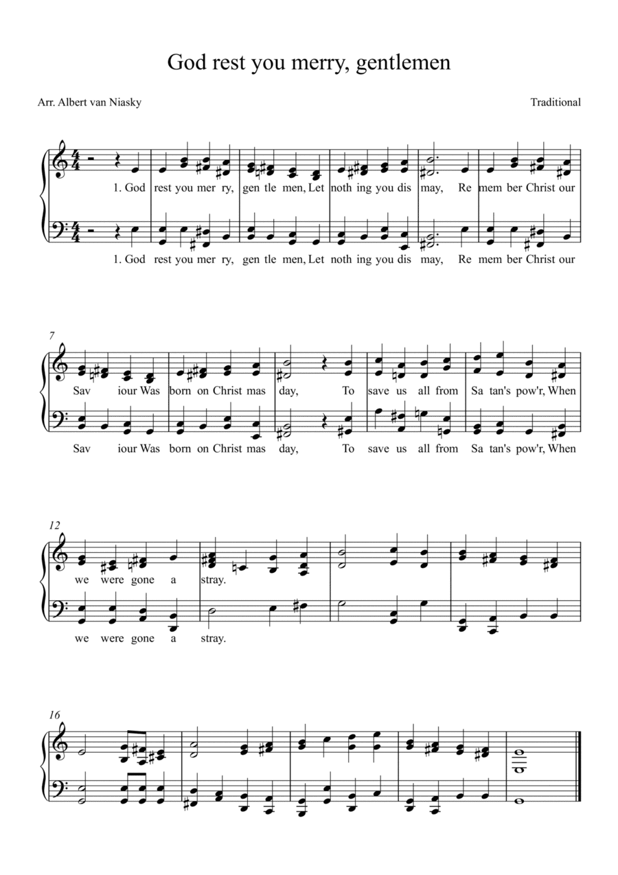 God rest you merry, gentlemen_E minor key (arr. Albert van Niasky)