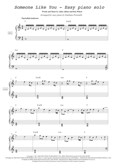 Someone Like You (arr. Emiliano Petronilli)