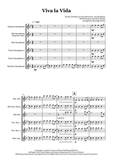 Viva La Vida (arr. Kayleigh Huelin)