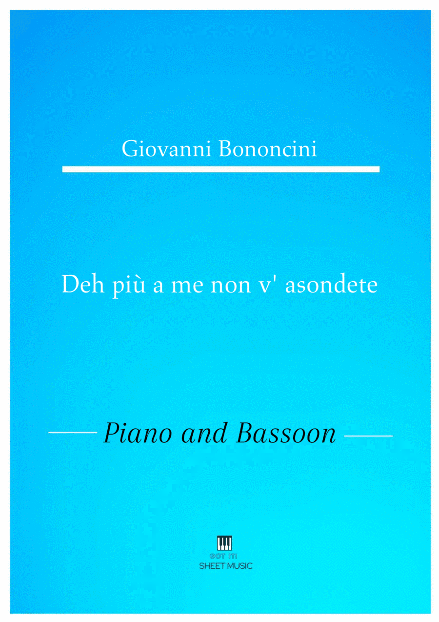 Giovanni Bononcini - Deh pi a me non v_asondete (Piano and Bassoon) (arr. ANDRE LAITANO)