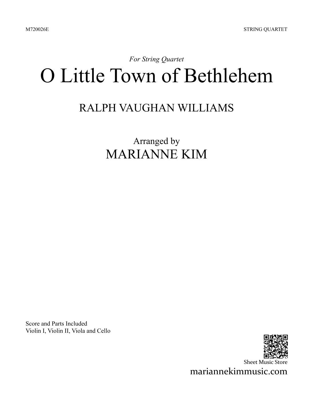 O Little Town of Bethlehem (St. Louis) (arr. Marianne Kim)