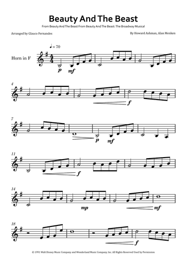 Beauty And The Beast (arr. Glauco Fernandes)