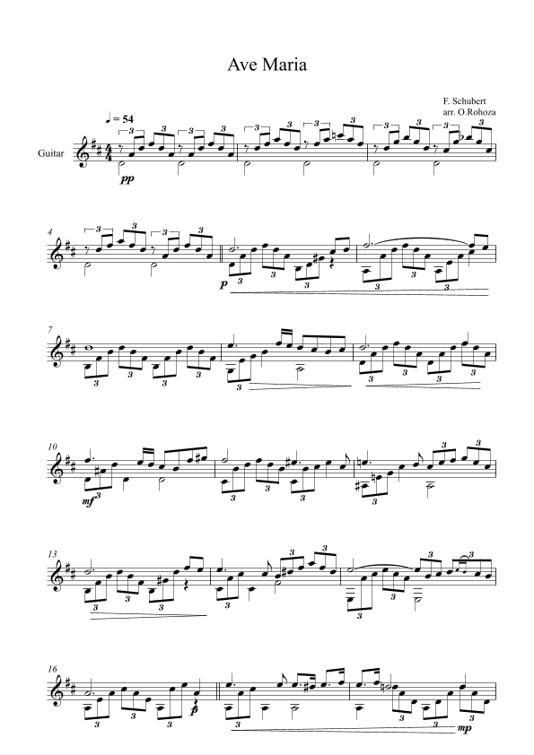 Ave Maria - Franz Schubert (Guitar) (arr. Oleksii Rohoza)