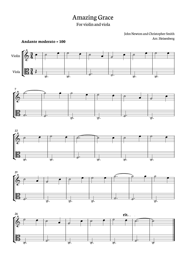 Amazing Grace (arr. Heisenberg)