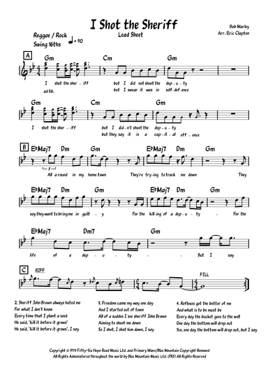 I Shot The Sheriff (arr. Lachlan Court)