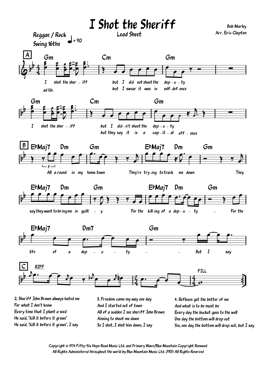 I Shot The Sheriff (arr. Lachlan Court)