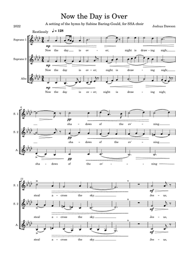 Now the Day is Over (arr. Joshua Dawson)