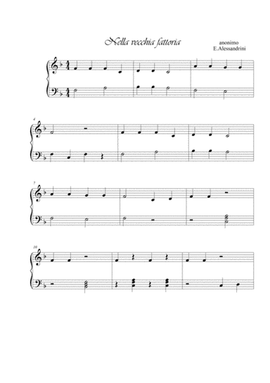 In the old factory. (Nella vecchia fattoria) (arr. Ester Alessandrini)