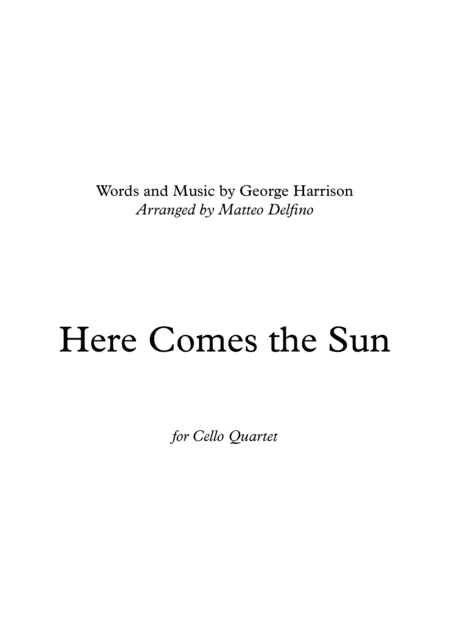 Here Comes The Sun (arr. Matteo Delfino)