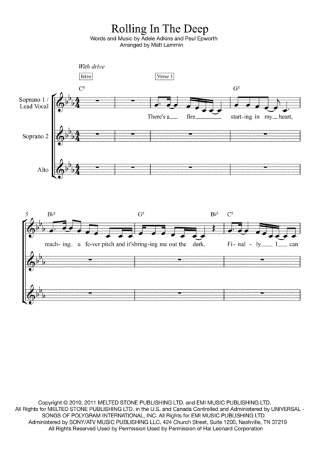 Rolling In The Deep (arr. Matt Lammin)