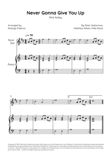 Never Gonna Give You Up (arr. Rodrigo Faleiros)