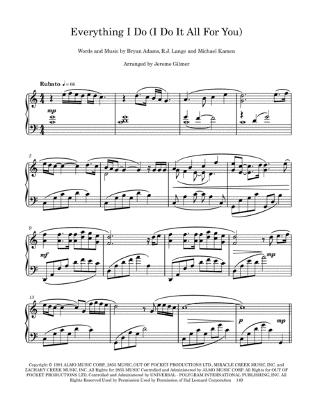 (Everything I Do) I Do It For You (arr. Jerome Gilmer)