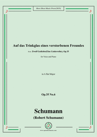 Schumann-Auf das Trinkglas eines...,Op.35 No.6 in A flat Major,for V&Pno (arr. MSM)