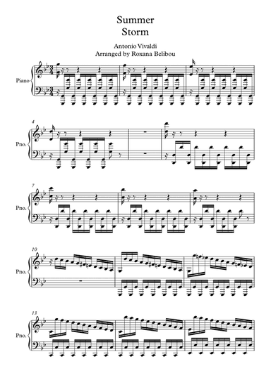 Summer (Storm) from The Four Seasons Vivaldi Piano (arr. Roxana Belibou)