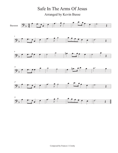 Safe In The Arms Of Jesus - Bassoon (arr. Kevin Busse)