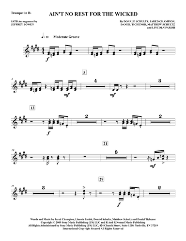 Ain't No Rest For The Wicked (arr. Jeffrey Bowen)