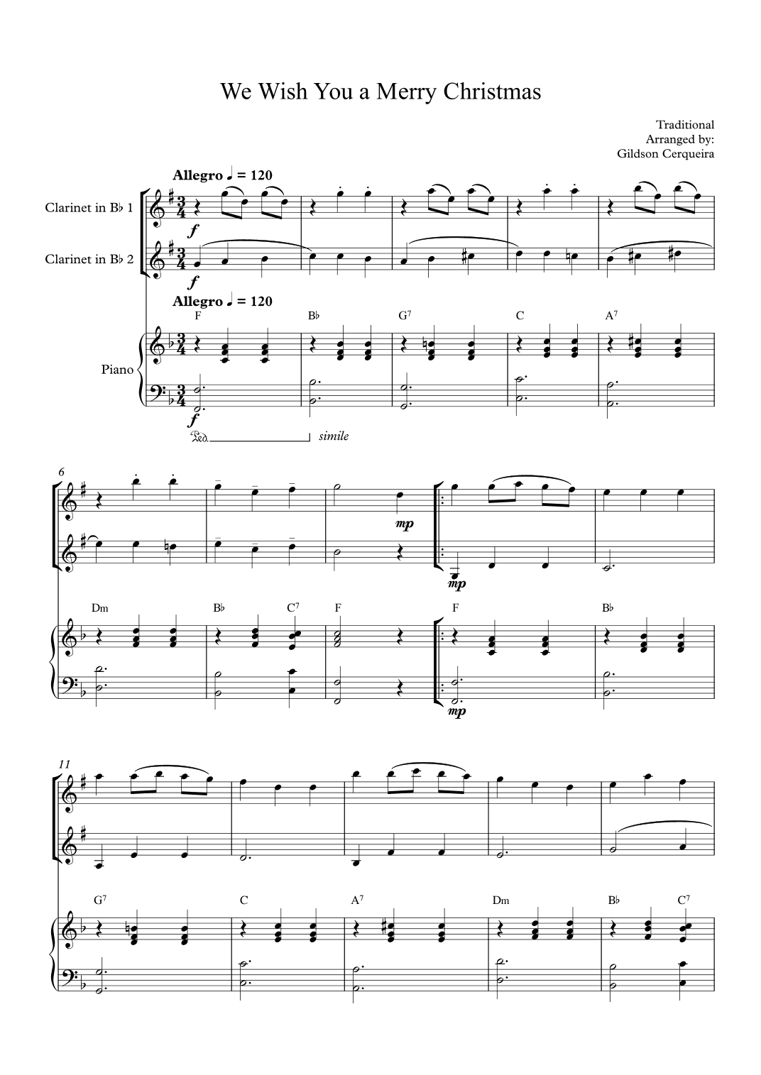 We Wish You a Merry Christmas (arr. Gildson Cerqueira)