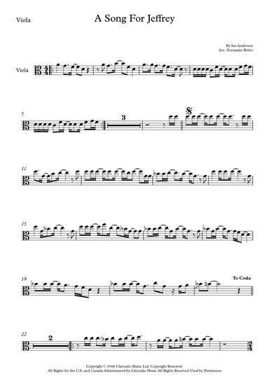 Song For Jeffrey (arr. Fernando Britto)