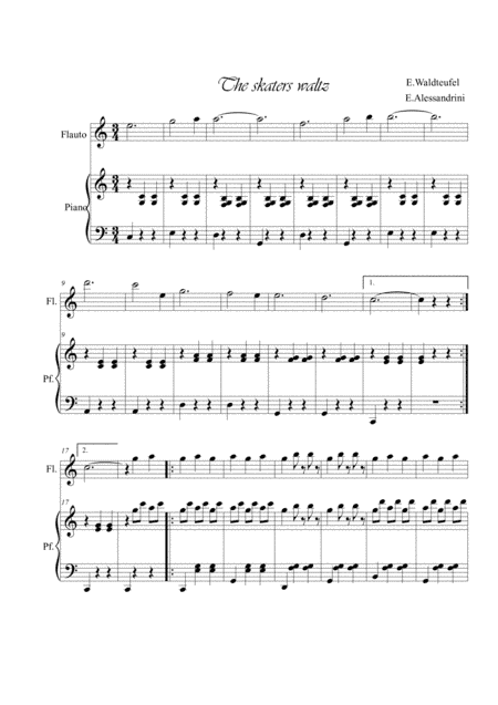 The skaters waltz. Flute and piano (arr. Ester Alessandrini)