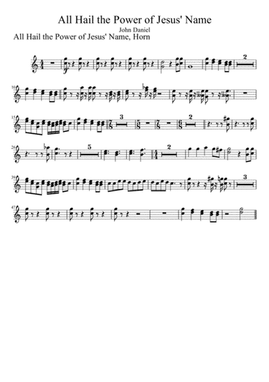 All Hail the Power of Jesus' Name, Horn (arr. John W. Daniel)