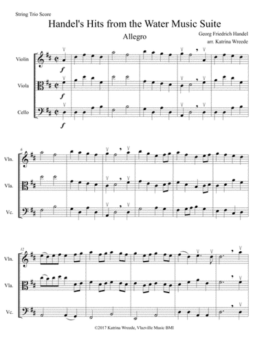 Handel's Hits from the Water Music Suite - Allegro (for string trio) (arr. Katrina Wreede)