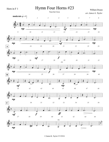 NEAR THE CROSS (Horn Quartet #23) (arr. James K. Taylor)