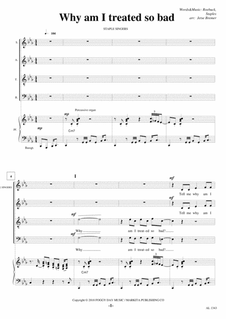 Why Am I Treated So Bad? (arr. Jetse Bremer)