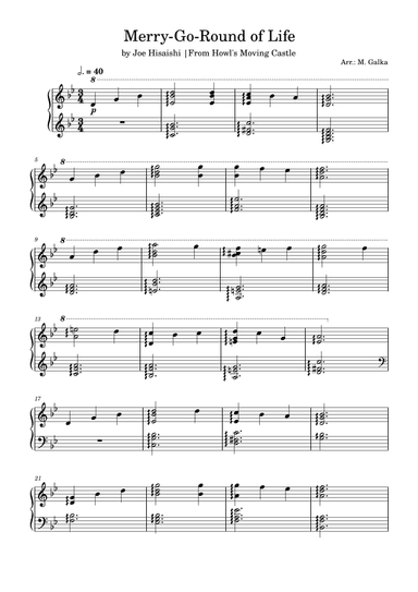 Merry-go-round Of Life (arr. M. Galka)