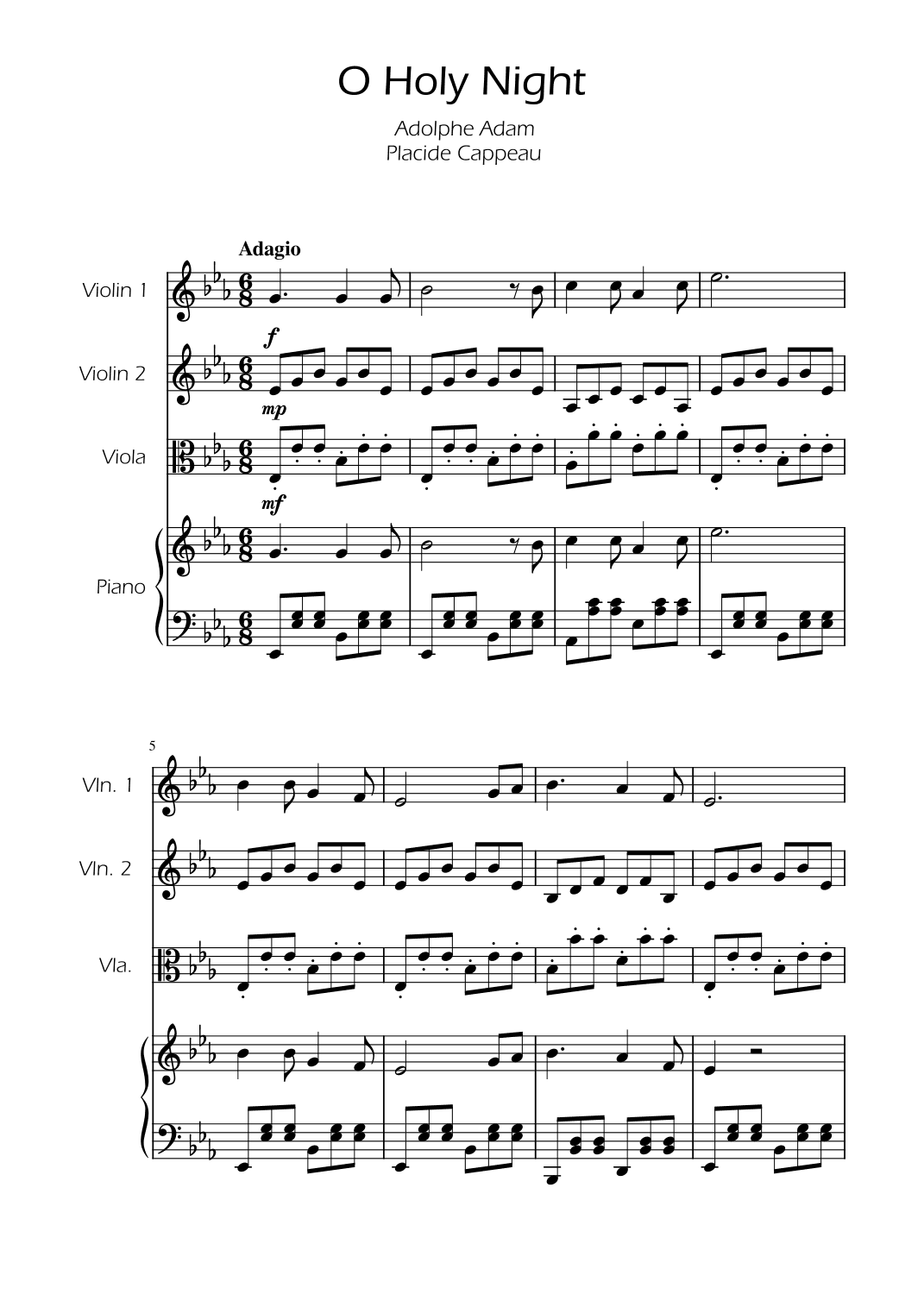 O Holy Night - String Trio w/ Piano (arr. Ygor Nunes)