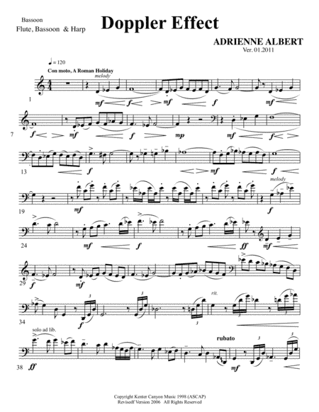 DOPPLER EFFECT for flute, bassoon, and harp