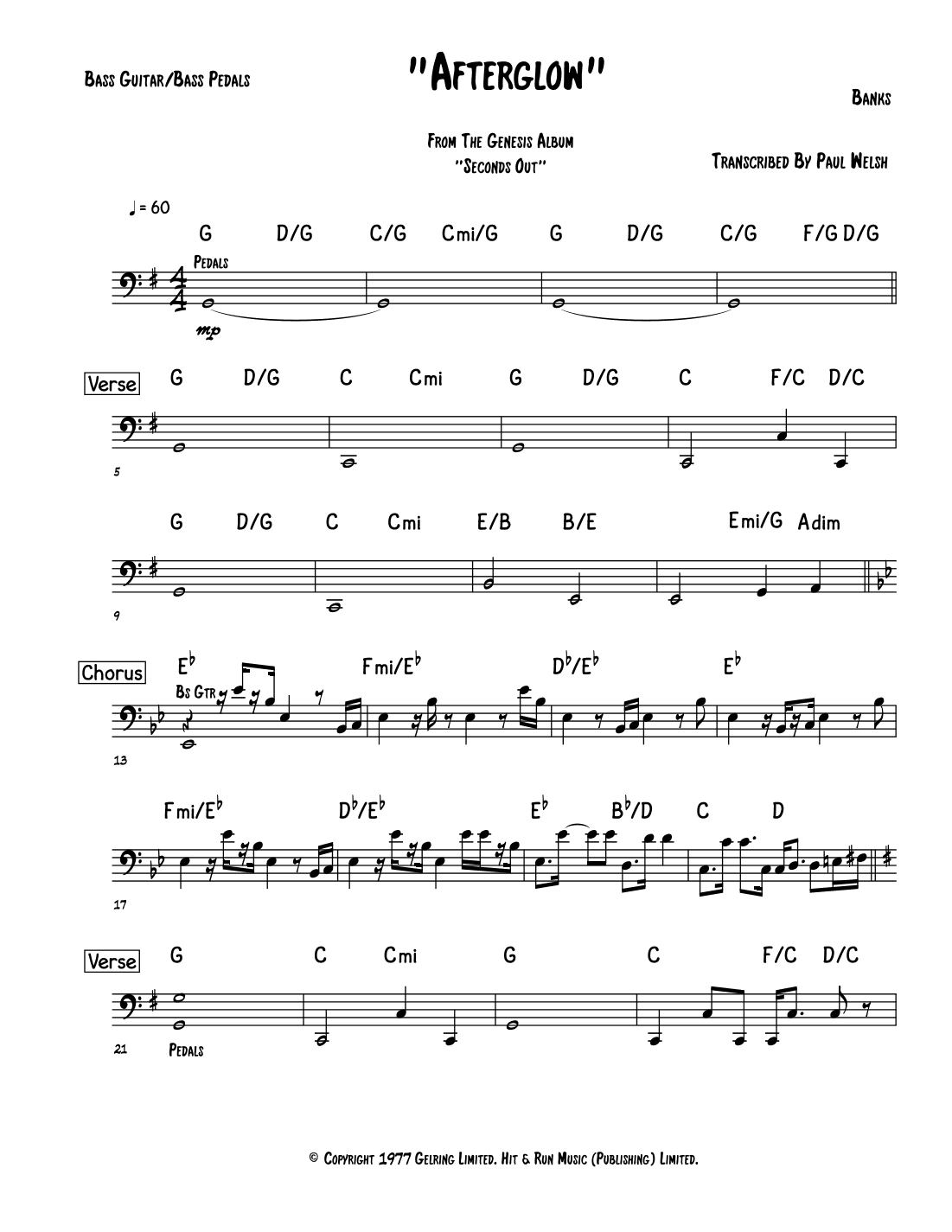 Afterglow (arr. P Welsh)