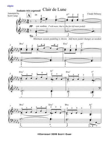 Clair de Lune (with piano fingering as needed) (arr. Scott Camp)