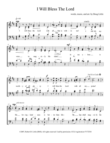 I Will Bless The Lord