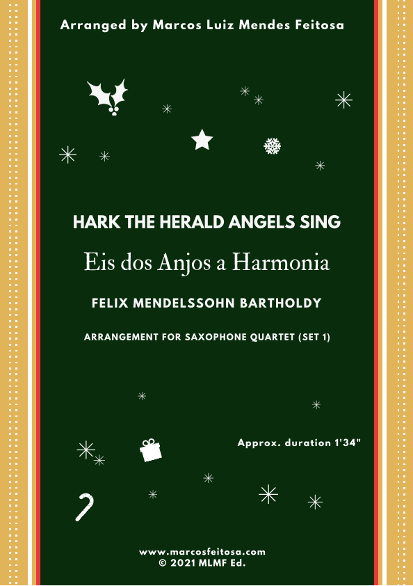 Hark The Herald Angels Sing (Eis dos Anjos a Harmonia) - Saxophone Quartet (SET 1) (arr. MARCOS LUIZ MENDES FEITOSA)
