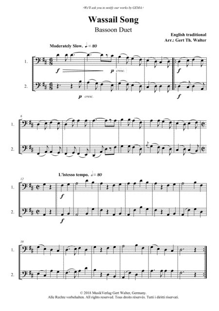 Wassail Song (arr. Gert Th. Walter)