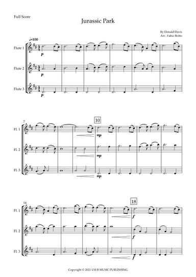 Jurassic Park Iii (arr. Fabio Britto)