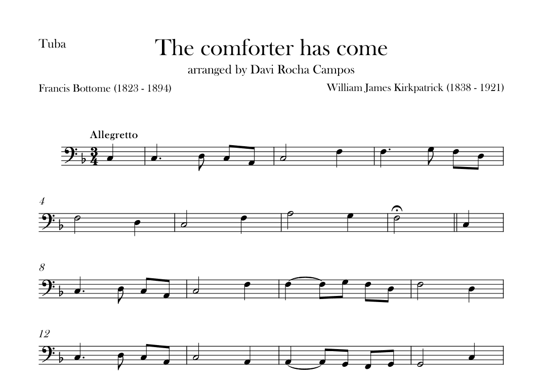 The comforter has come (arr. Davi Rocha Campos)